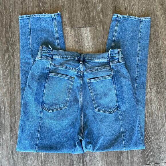Abercrombie & Fitch Curve Love 90s Straight Ultra High Rise Medium Blue 32/14 - Picture 12 of 16